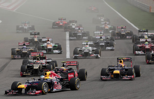 Vettel wins F1 Bahrain, protesters kept away