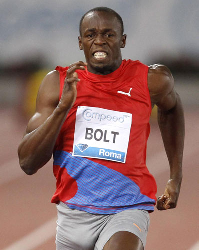 Bolt sets year's fastest time for 100m in Rome