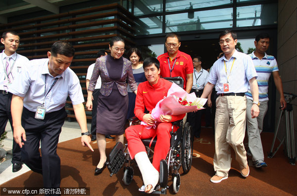 Liu Xiang returns to China after surgery