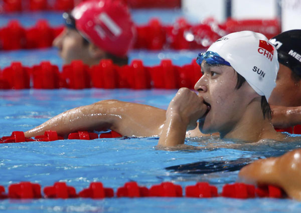 Sun Yang finishes 2nd in men's 800m freestyle preliminaries