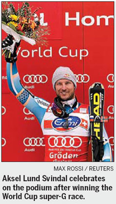 Svindal makes history with third super-G victory
