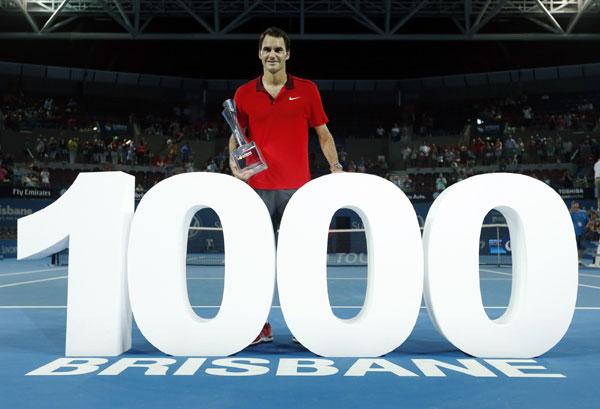 Federer claims 1,000th career win in Brisbane final