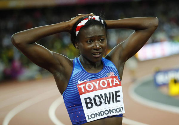 Bowie adds 100m title to Olympic silver, China's Lyu sets javelin throw Asian record