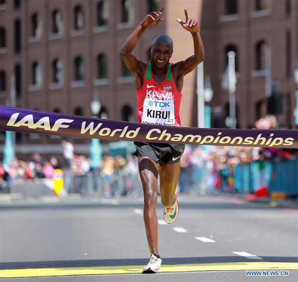 Kenya's Kirui wins world marathon title