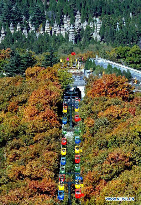 Gorgeous autumn scenery of Shaolin Temple