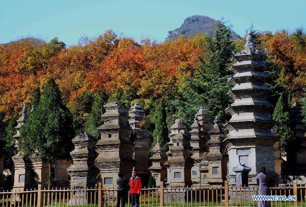 Gorgeous autumn scenery of Shaolin Temple