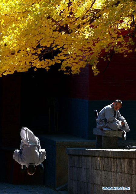 Gorgeous autumn scenery of Shaolin Temple