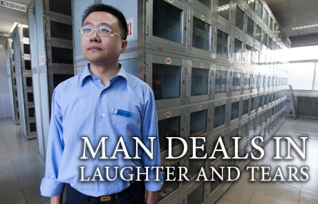 Man deals in laughter, tears