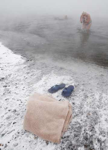 Winter swimmers in Russia