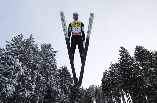 Practice for ski jumping World Cup