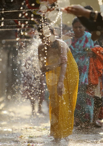 Washing away bad health on Balaju