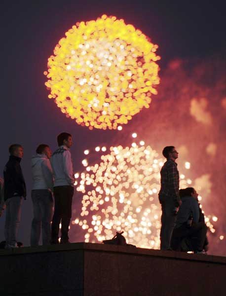 Fireworks celebrate Victory Day in Russia