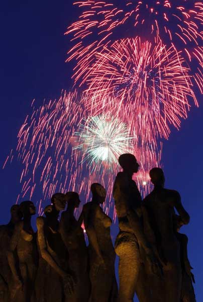 Fireworks celebrate Victory Day in Russia