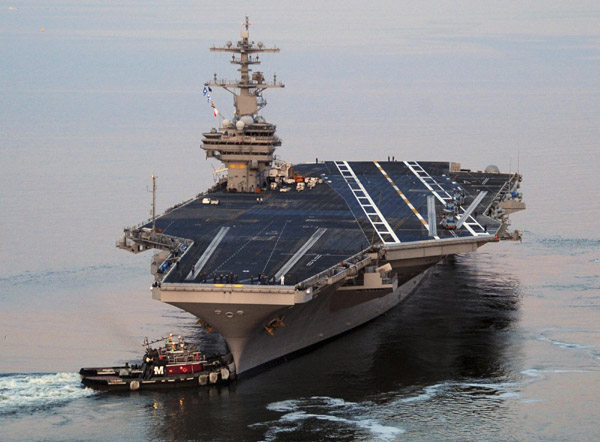 Snapshots of US aircraft carrier