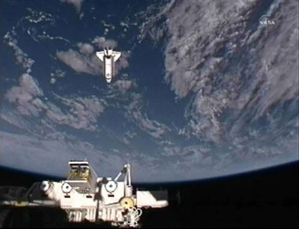 Shuttle Endeavour leaves space station forever