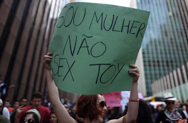 Women parade in 'slutwalk' protest in Brazil