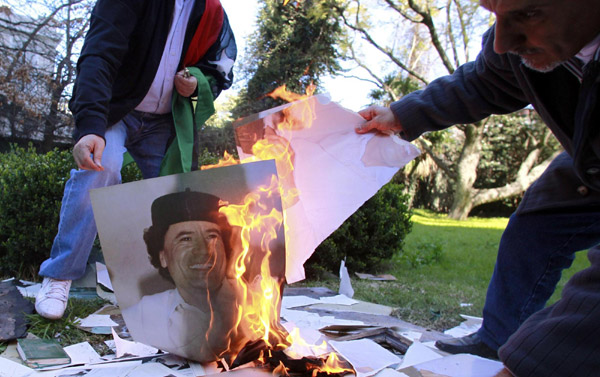 Libyans celebrate fall of Gadhafi's compound