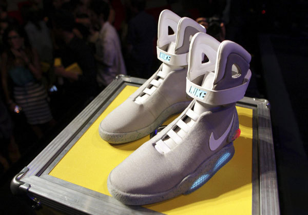 2011 NIKE MAG shoes displayed in Hollywood