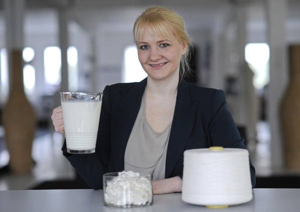 German fashion designer makes clothes from milk