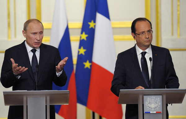 Putin, Hollande see differences on Syria sanction