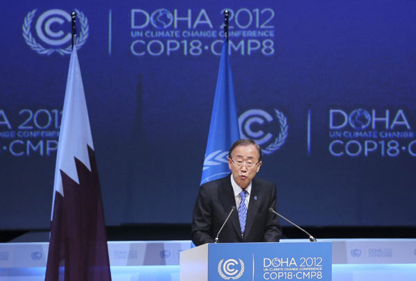 Doha climate talks reach weak commitment by rich nations