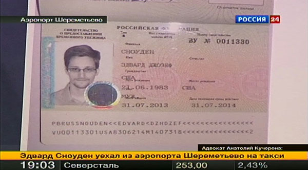 Snowden granted 1 year's temporary asylum in Russia
