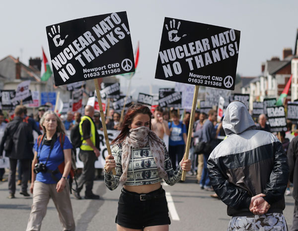 Protesters begin anti-NATO march