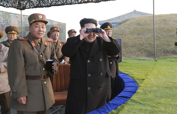 DPRK's leader oversees combined military drill
