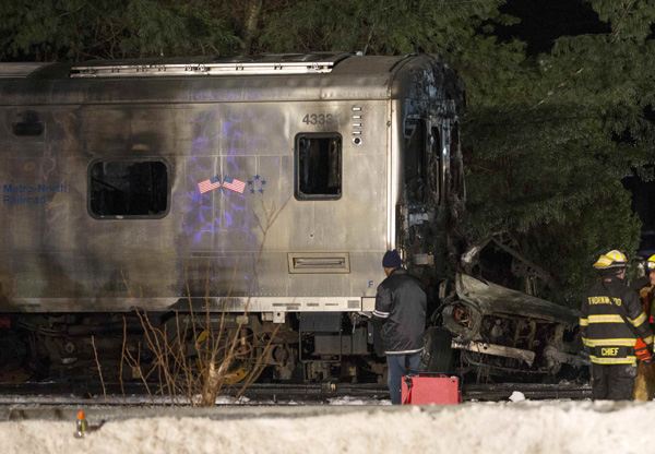 Seven dead as commuter train hits car near New York City