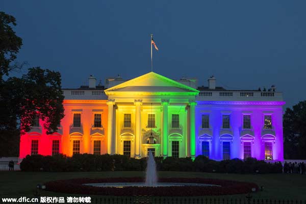 White House lit in rainbow colors after historic ruling
