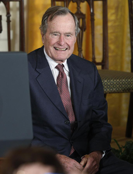 Former US President George H.W. Bush hospitalized after neck injury