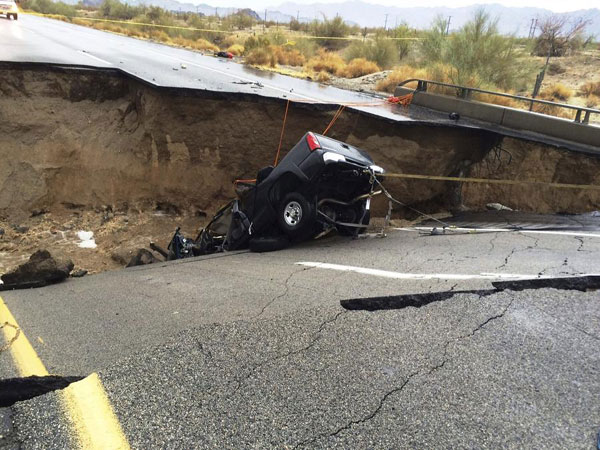Bridge collapses amid heavy rains in California