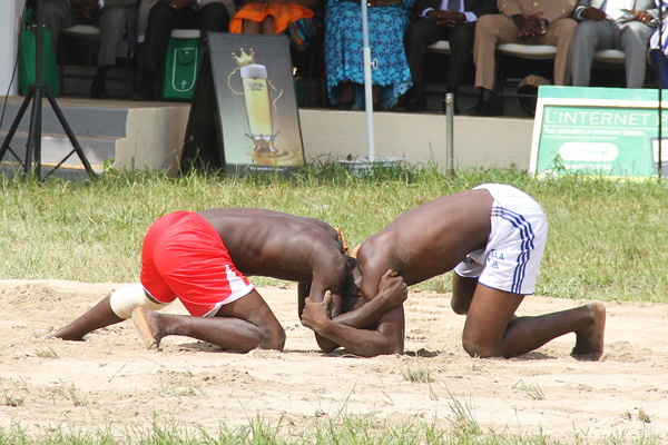 Traditional wrestling show by Kabye people