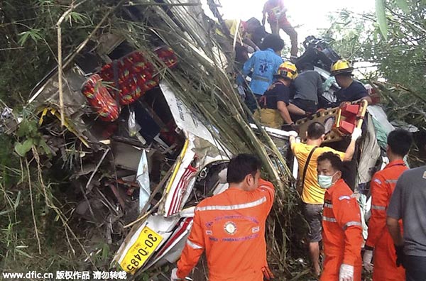 Twelve Malaysian tourists, guide killed in Thai bus crash