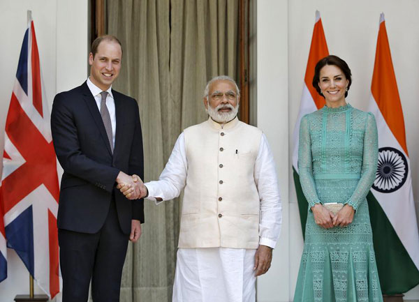 Indian PM hosts lunch for British Prince William, Kate Middleton