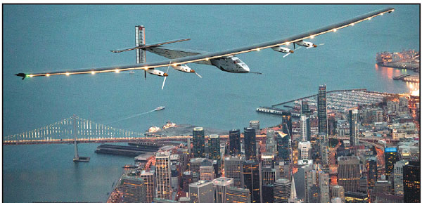 Solar-powered airplane completes ocean crossing