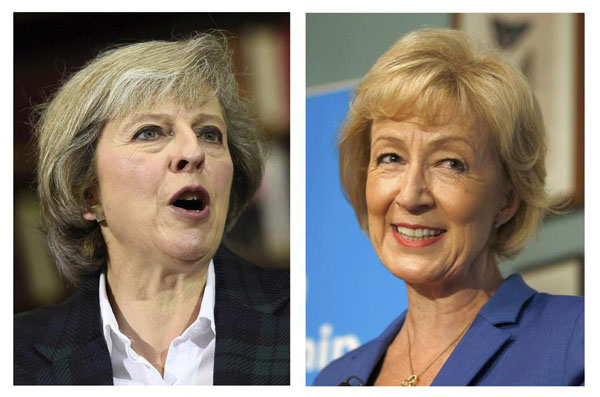 May and Leadsom to fight all-women contest for British prime minister