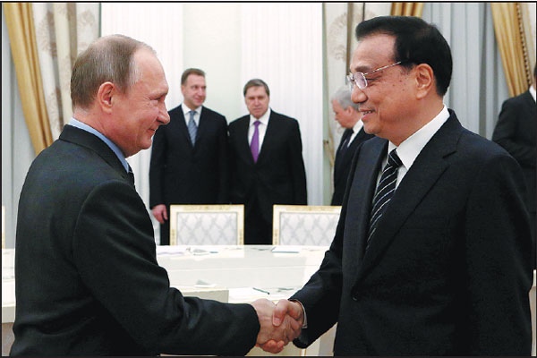 Further cooperation seen as Li, Putin meet
