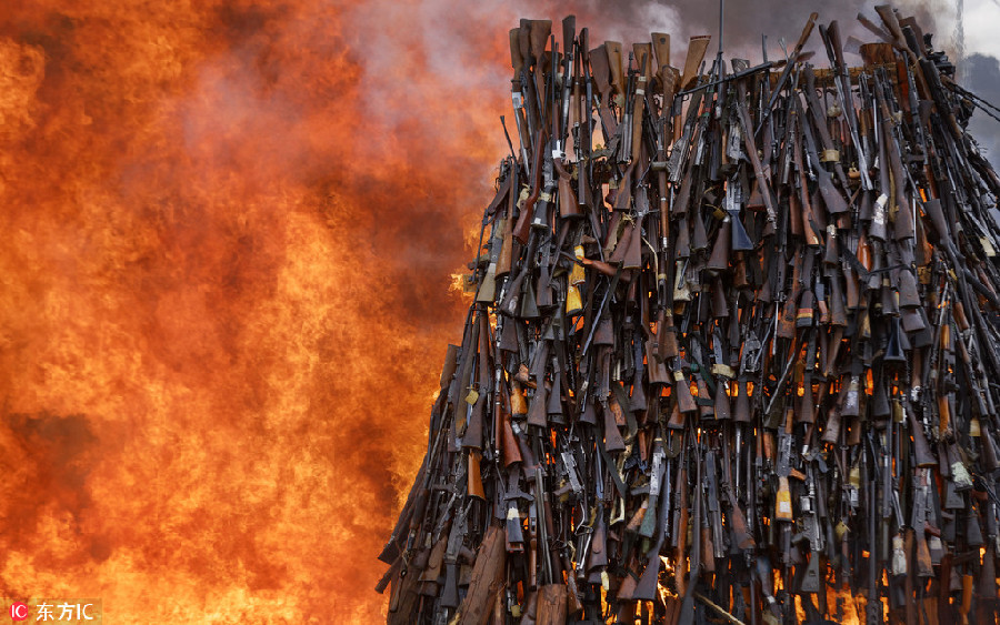 Tons of firearms burned in Kenya