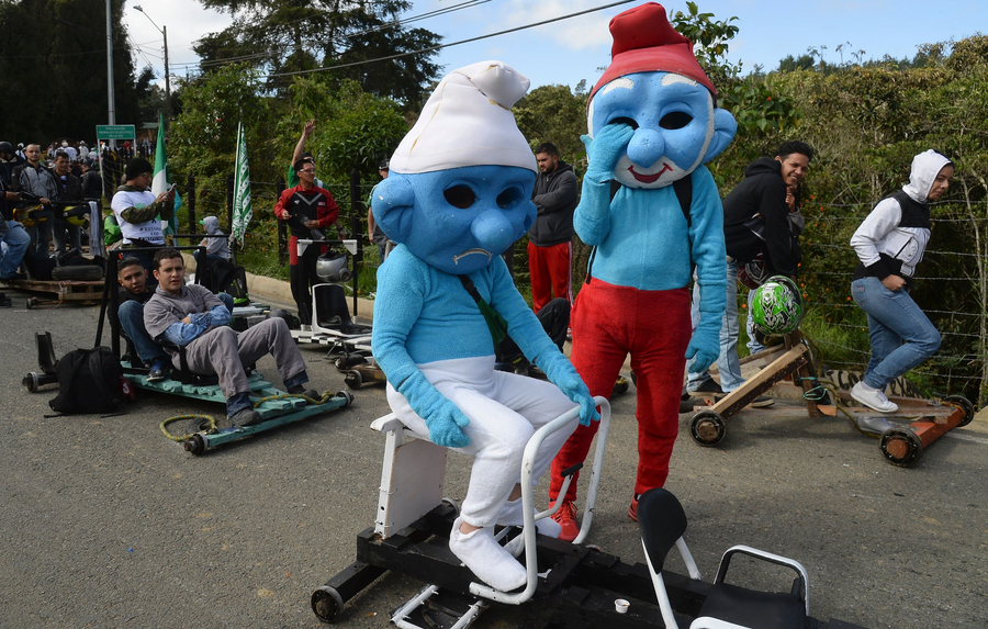 Participants dressed up to celebrate Car Festival in Colombia