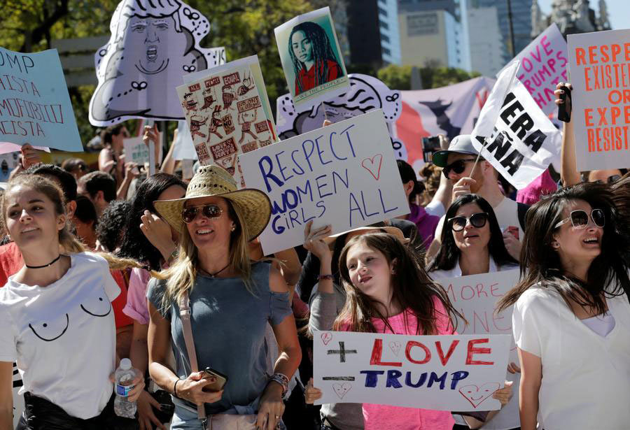Over 1 million join anti-Trump women's marches worldwide
