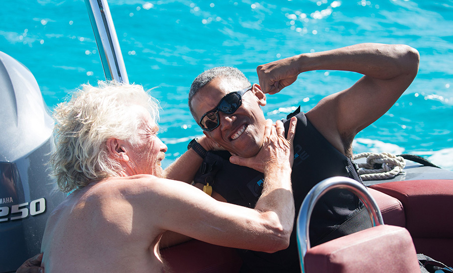 Obama's kitesurfing holiday with Billionaire Richard Branson
