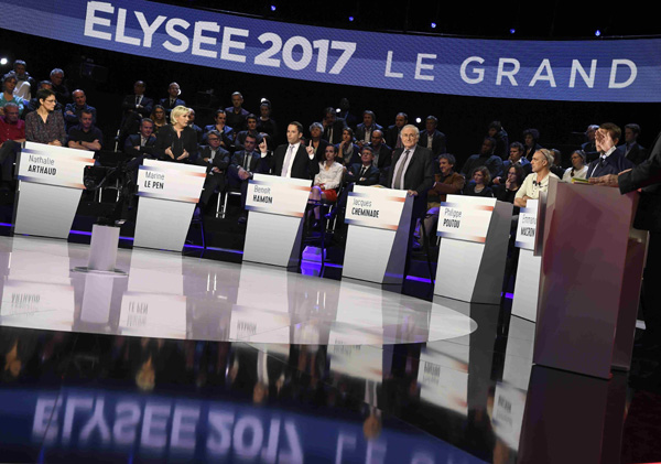 French presidential debate reveals schism over Europe