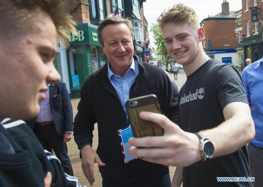 Cameron campaigns for votes ahead of general election in Nantwich, UK