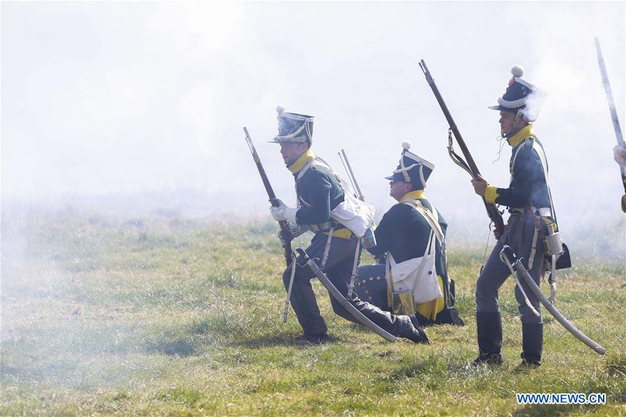 Re-enactment of Battle of Waterloo held in Belgium