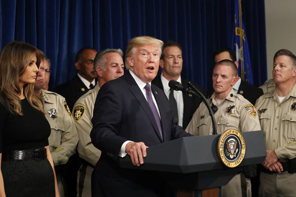 Trump visits Las Vegas to pay respects after mass shooting