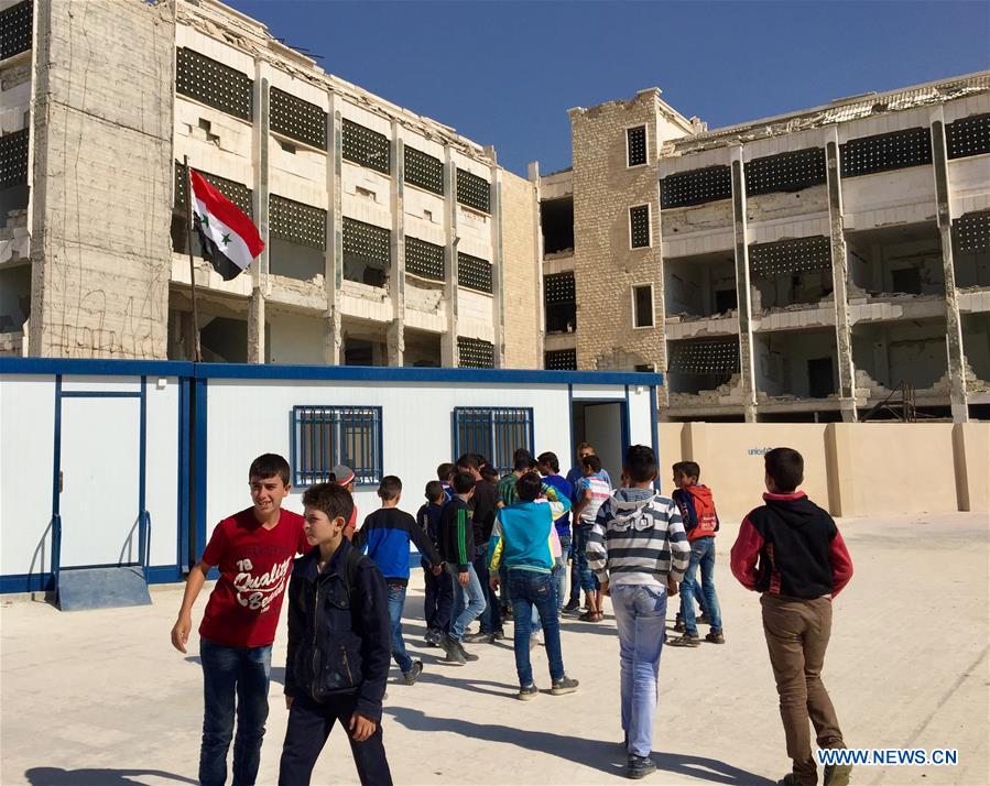 A look at simple prefabricated classrooms in Aleppo, Syria