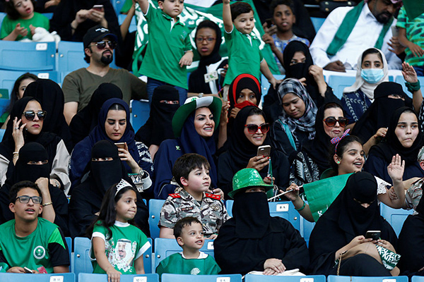 Women in Saudi Arabia cheer news they will be allowed into sport stadiums