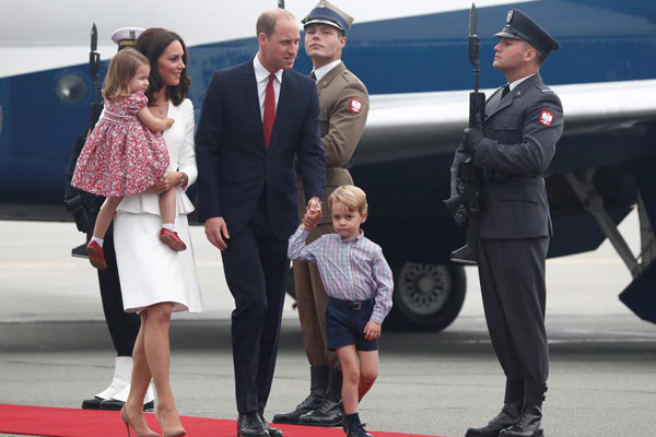 Britain's young royals begin tour of Poland and Germany